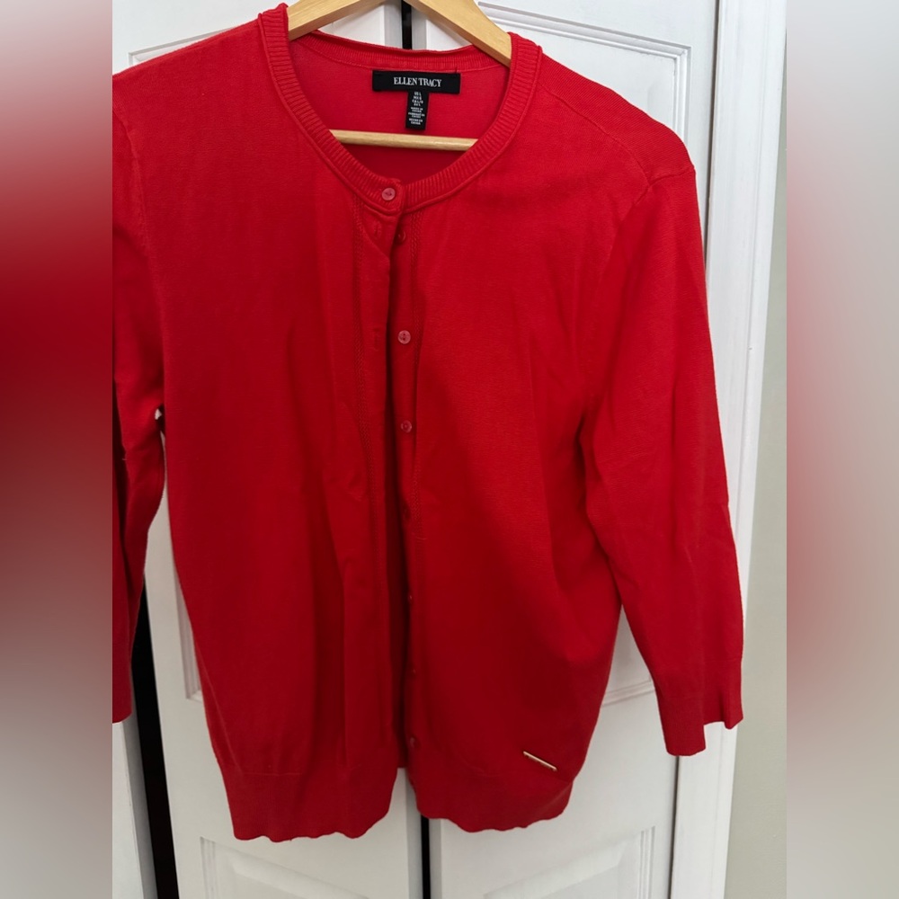 Ellen Tracy 3/4 Length Sleeve Cardigan
